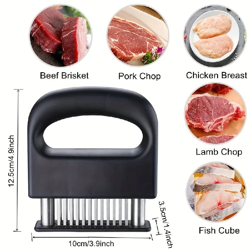 Handheld Meat Tenderizer, 48-Blade Stainless Steel Kitchen Tool