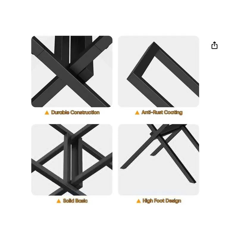 Heavy-Duty X-Shaped Firewood Rack – Outdoor Metal Log Stacker