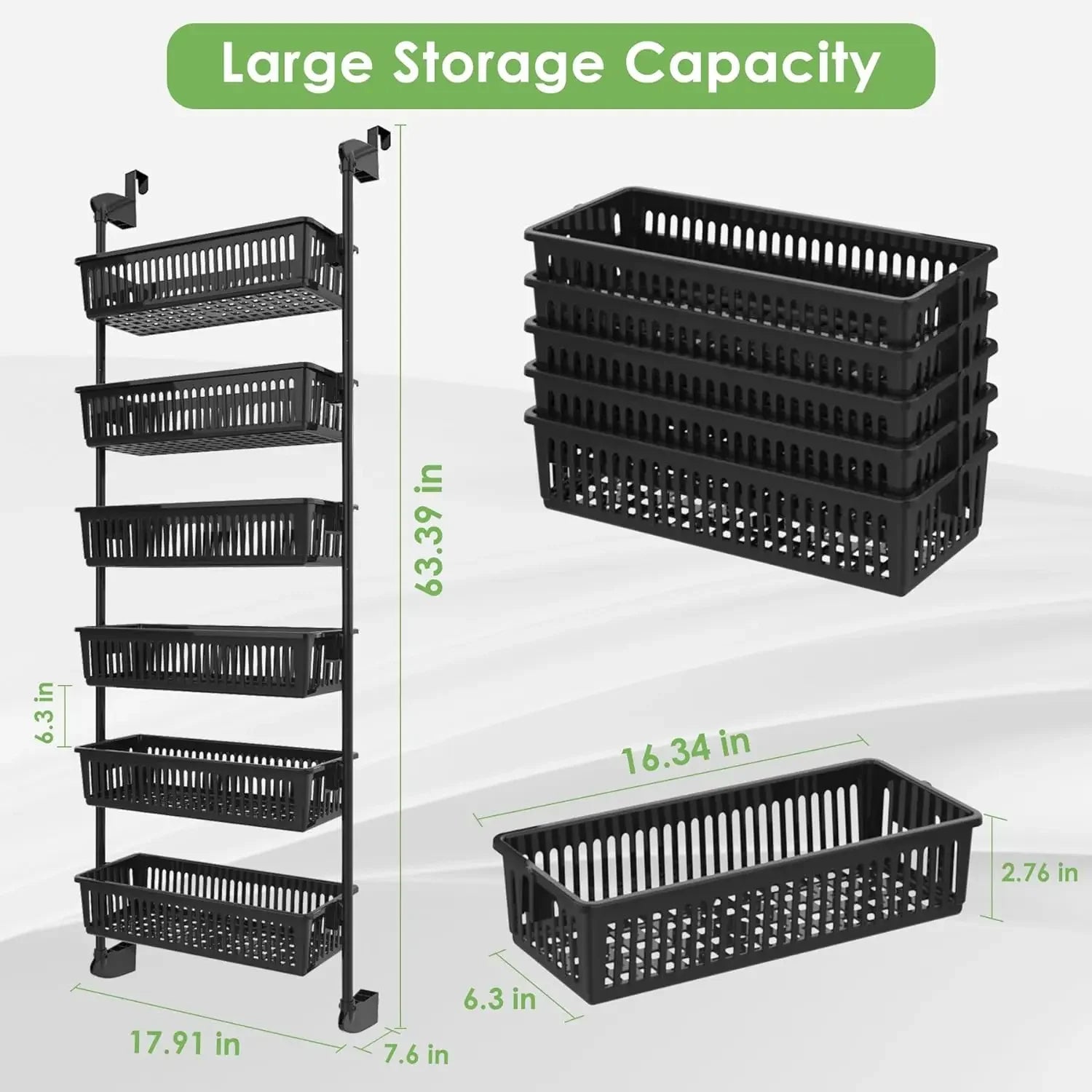 Adjustable 6-Tier Over the Door Pantry Organizer