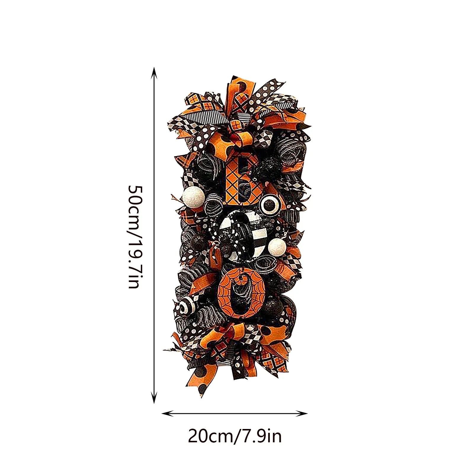 BOO Halloween Wreath Door Hanging Decoration