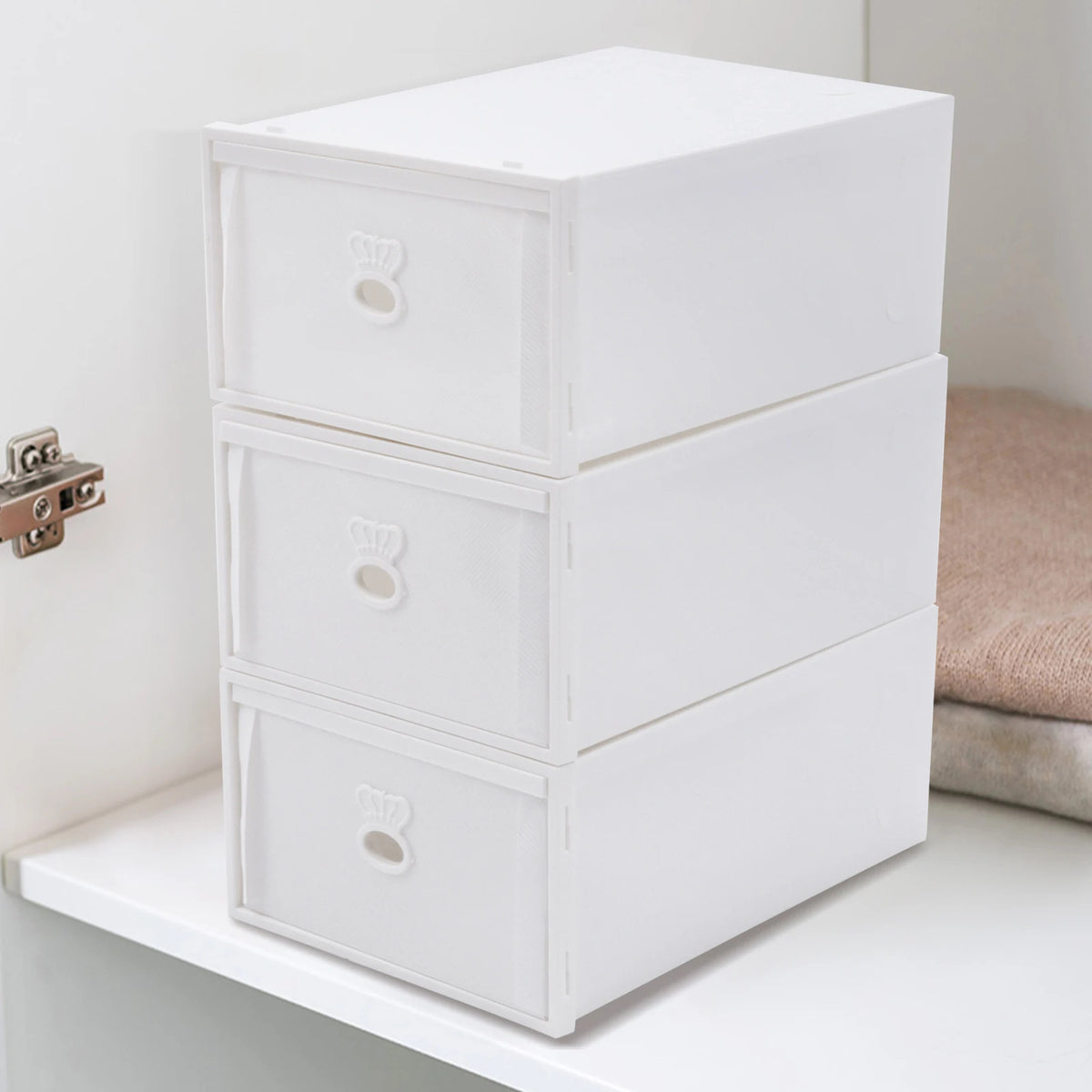 Bedroom Storage Box with Compartments (White)