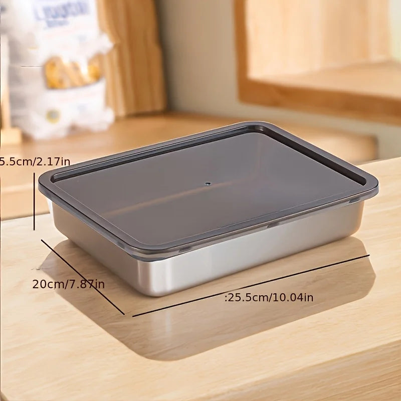 Stainless Steel Baking Oven Trays (3 Sets) – Multipurpose Food Prep, Cake, and Marinating Pans