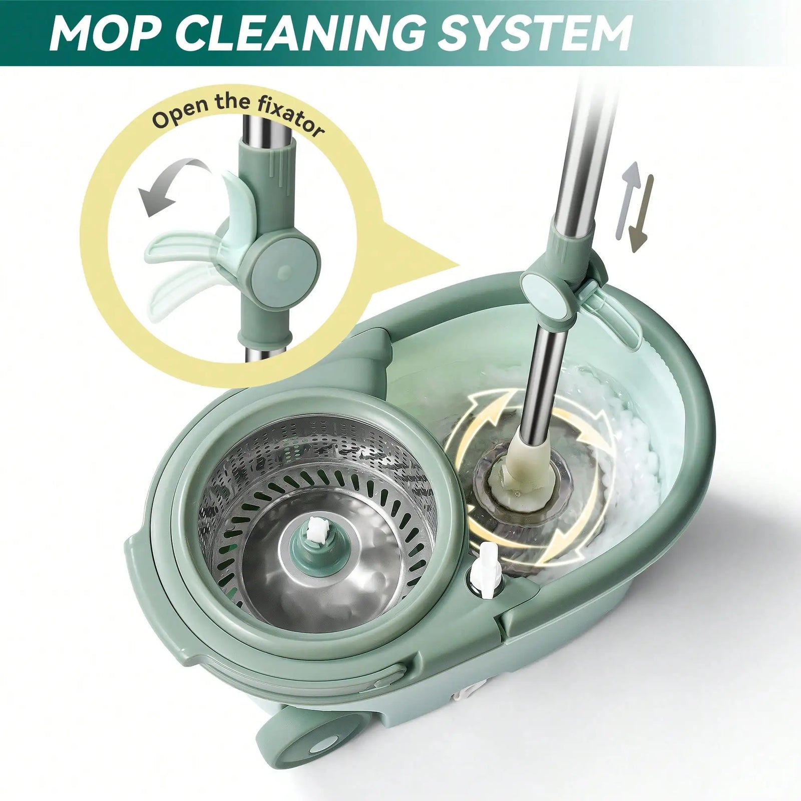 Spin Mop and Bucket Hands-Free Hardwood Floor Cleaning