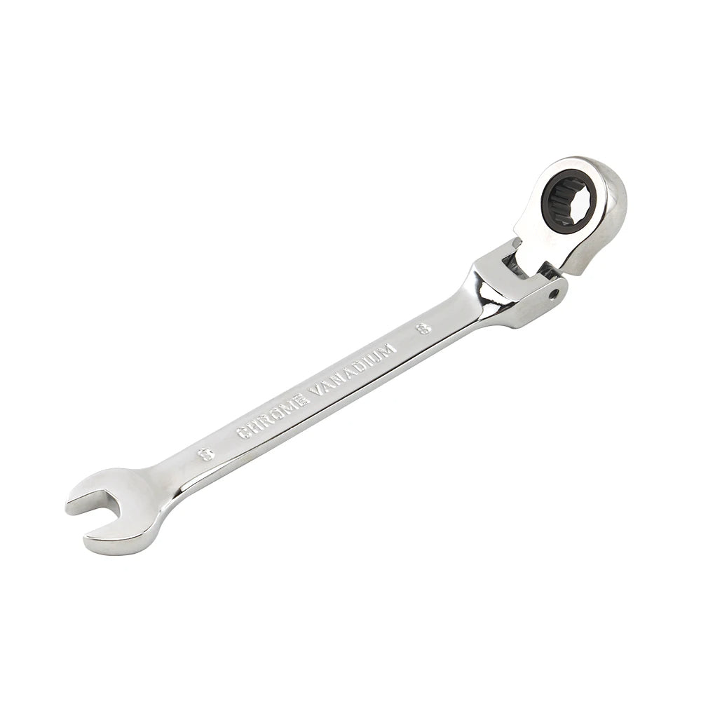 72-Tooth Ratchet Wrench 8MM with Flexible Head Hand Tool for Home Improvement