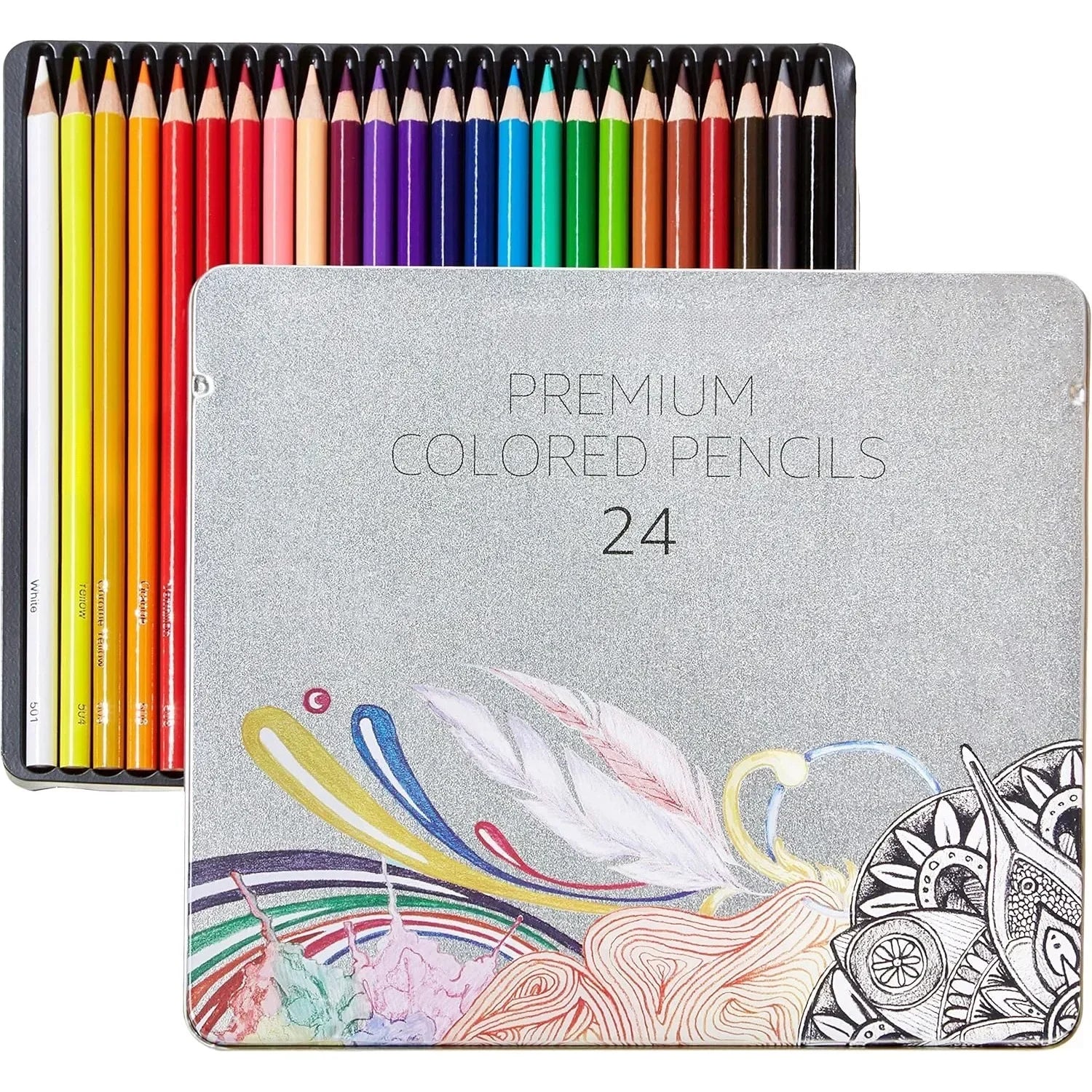 Premium 24-Count Colored Pencils Soft Core Colored Pencils for Artists Students