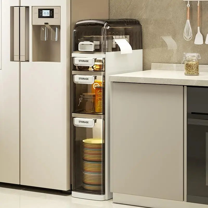 4-Layer Slim Bathroom Cabinet Narrow Storage Portable Storage