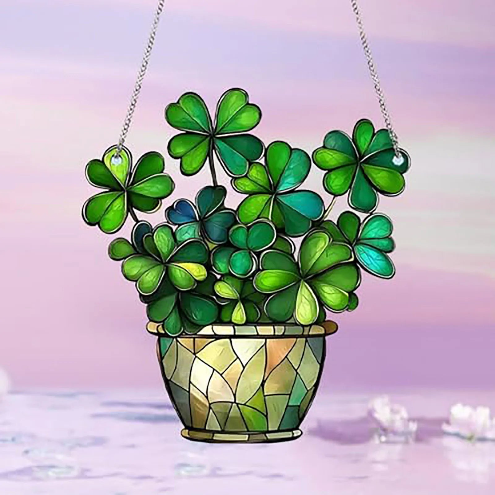 St. Patrick’s Day Four Leaf Clover Pendant Window Decoration