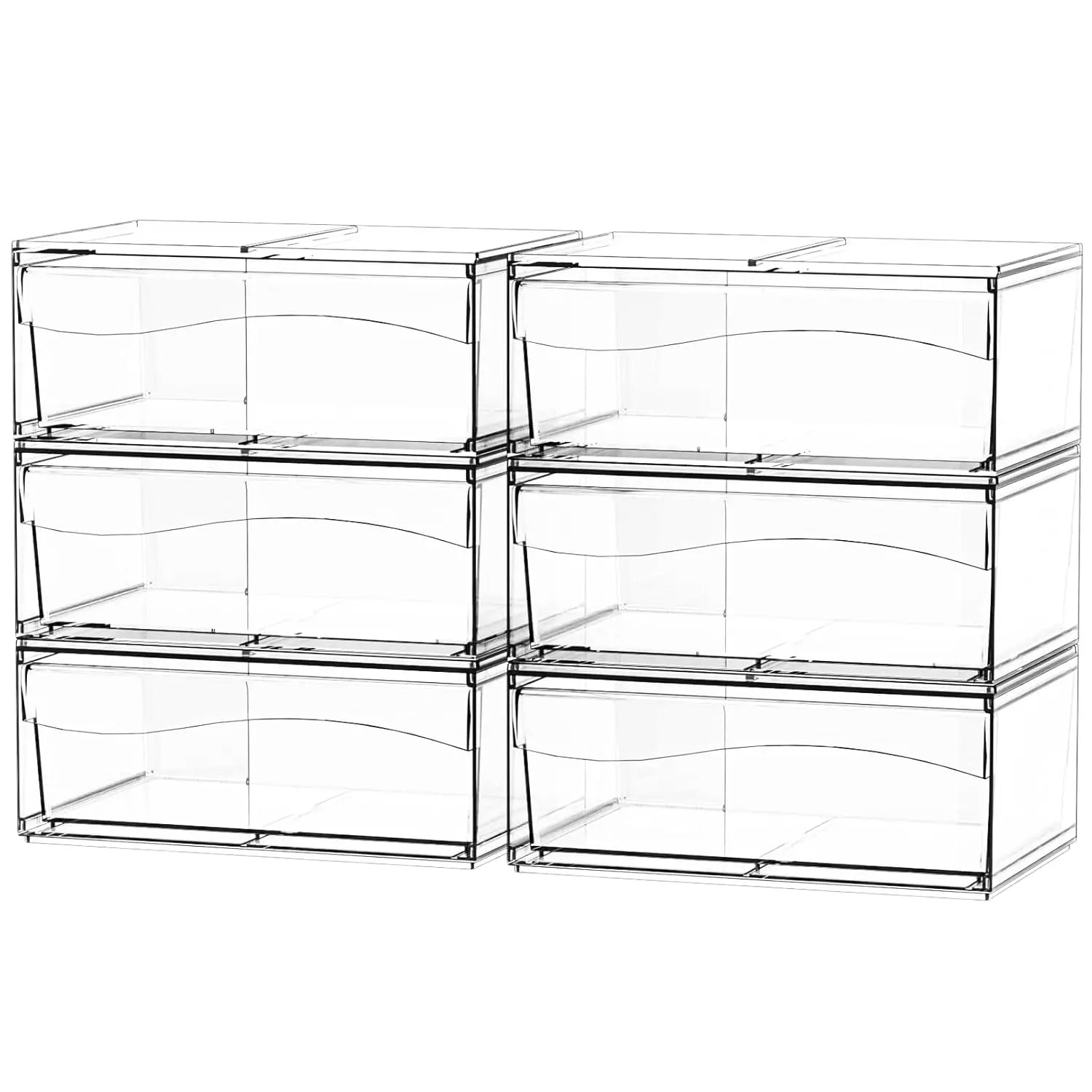 6 Pack Acrylic Drawer Organizer and Make Up Organizers and Storage