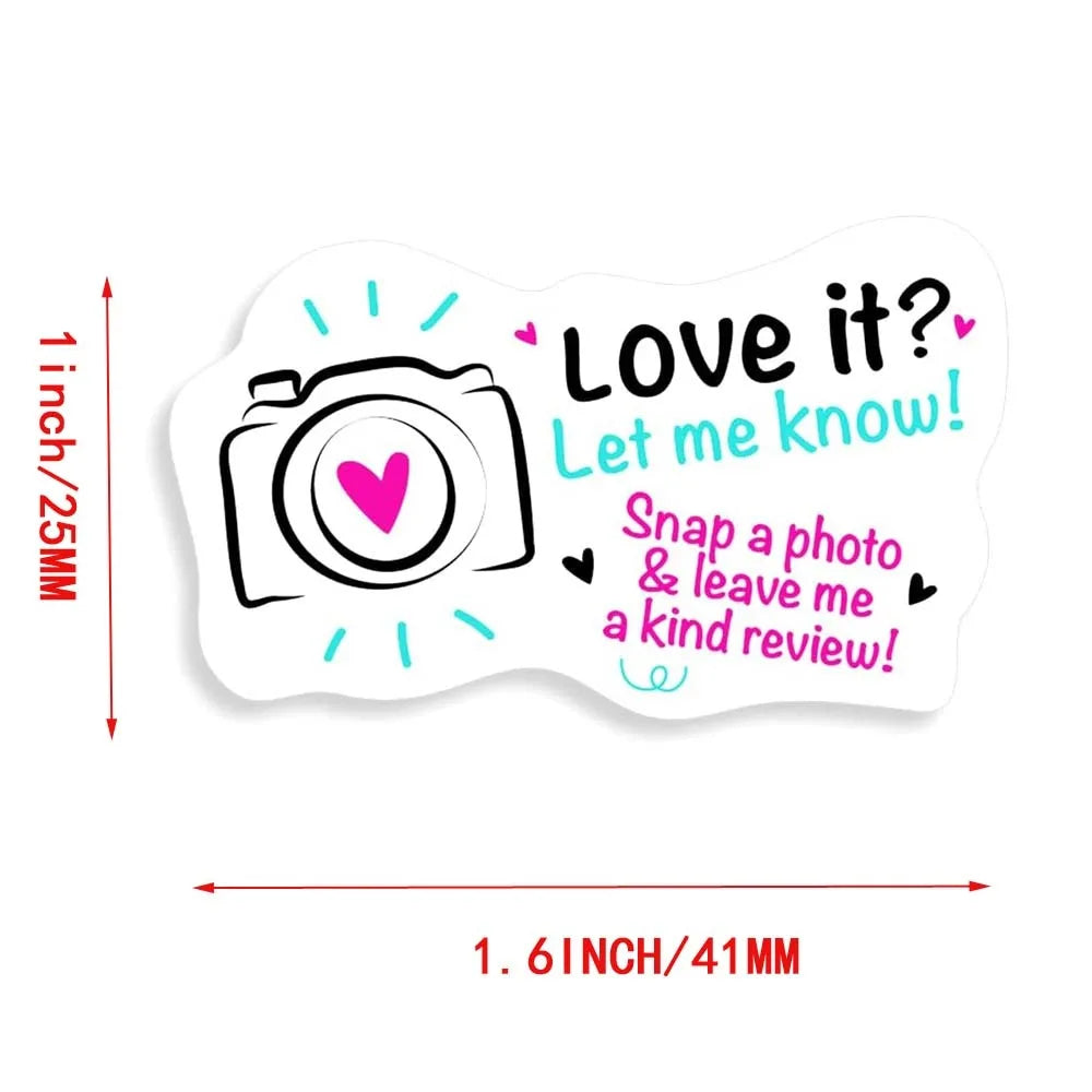 100pcs Love it Let Me Know with Cute Camera Design Stickers 1.6inch