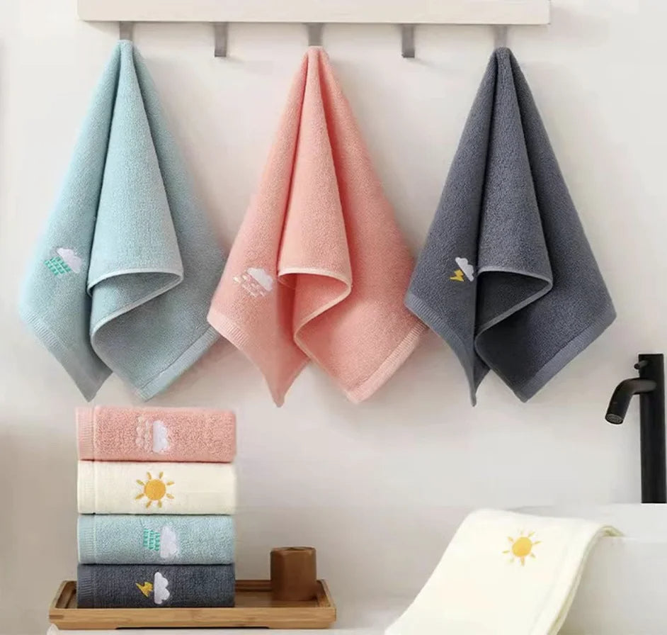 Soft Cotton Hand Towel 4-Pack Highly Absorbent for Bath (Pink)