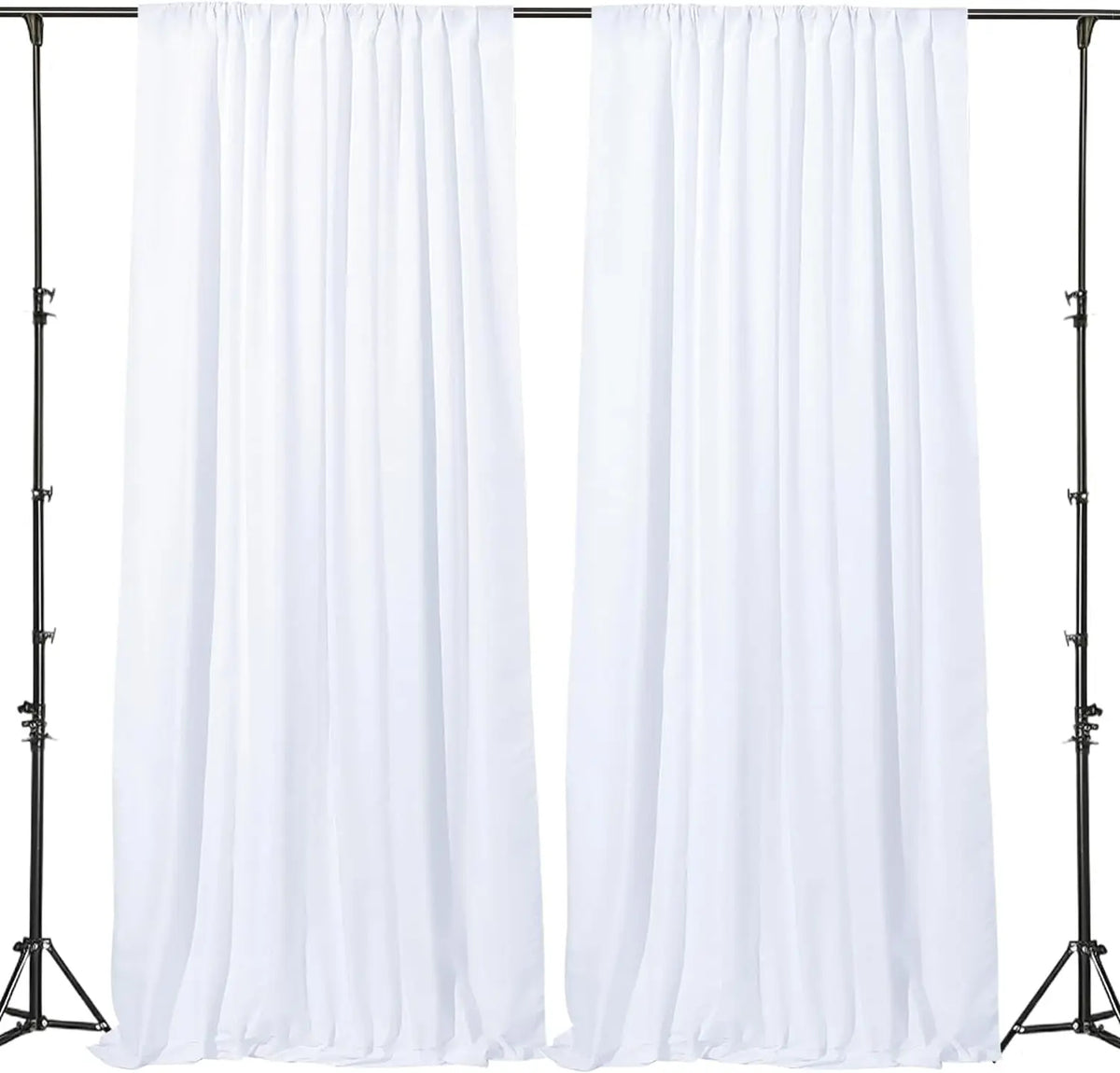 White Wrinkle-Free Wedding Backdrop Curtains 10x10ft