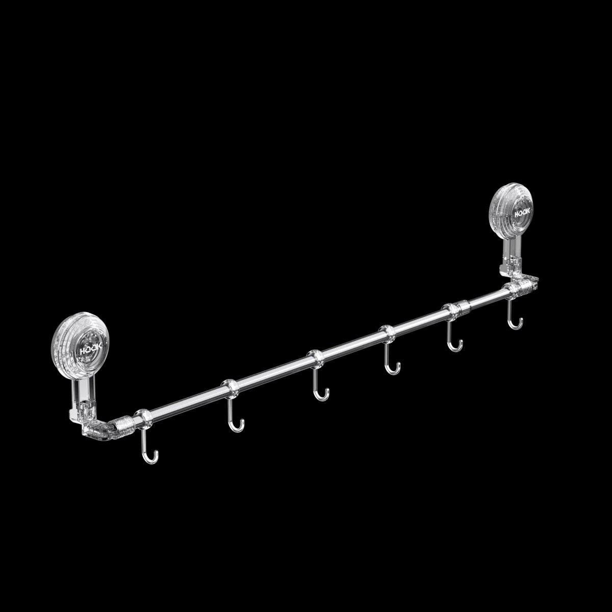 Suction Cup Retractable Towel Rack No-Drill Wall-Mounted Bath Towel Bar for Bathroom &amp; Kitchen