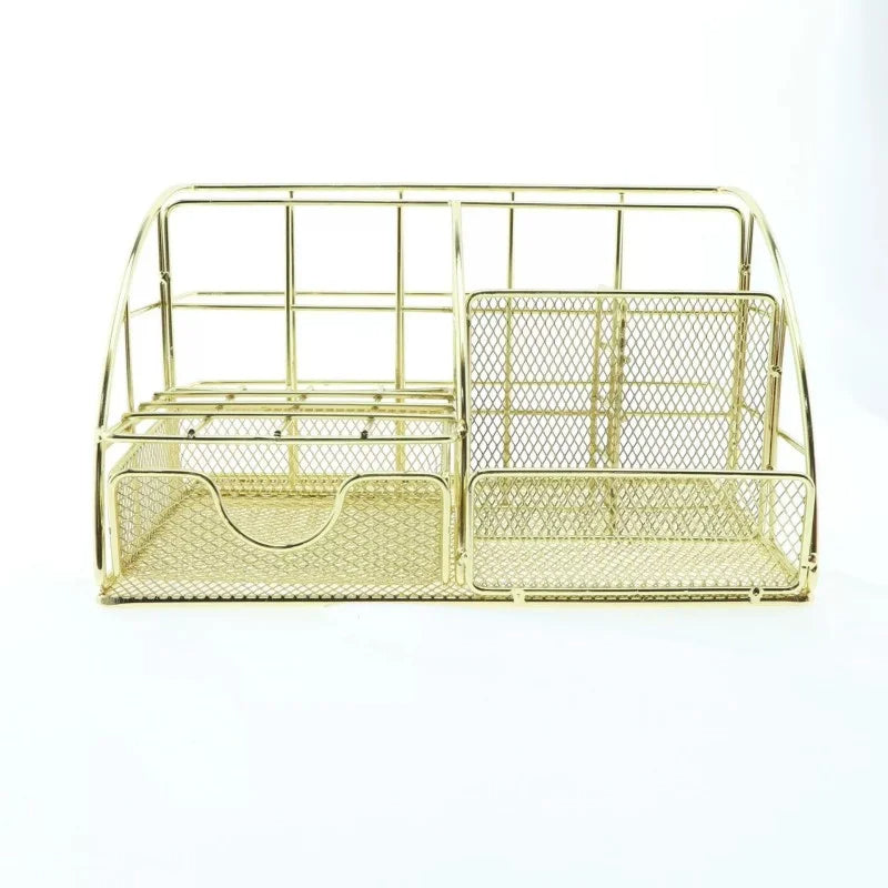 Elegant Nordic Metal Desk Organizer