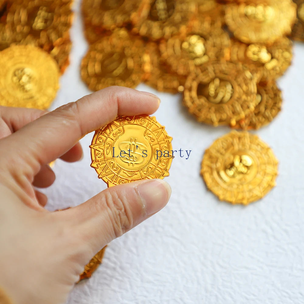 50pcs Plastic Pirate Gold Coins