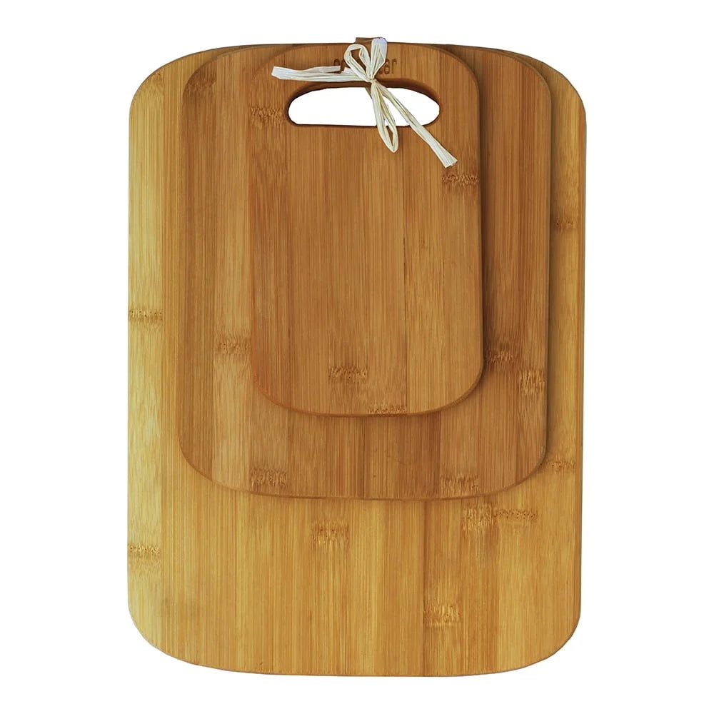Versatile 3-Pack Bamboo Cutting Board Set Wood Boards for Kitchen Food Prep