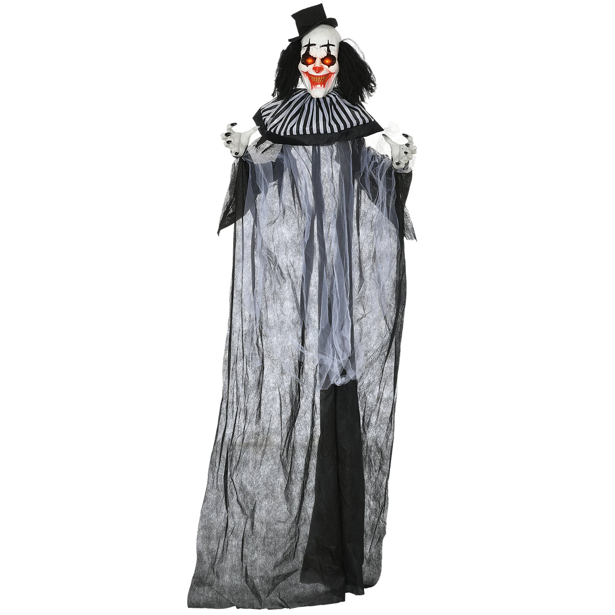 Hanging Creepy Striped Clown Halloween Yard Decor