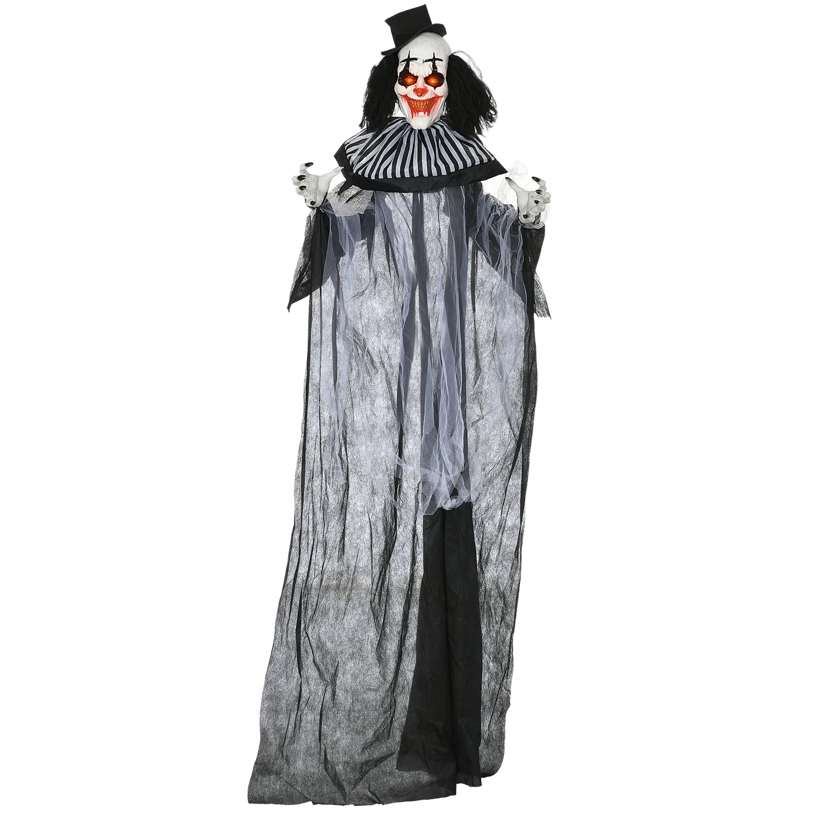 Hanging Creepy Striped Clown Halloween Yard Decor