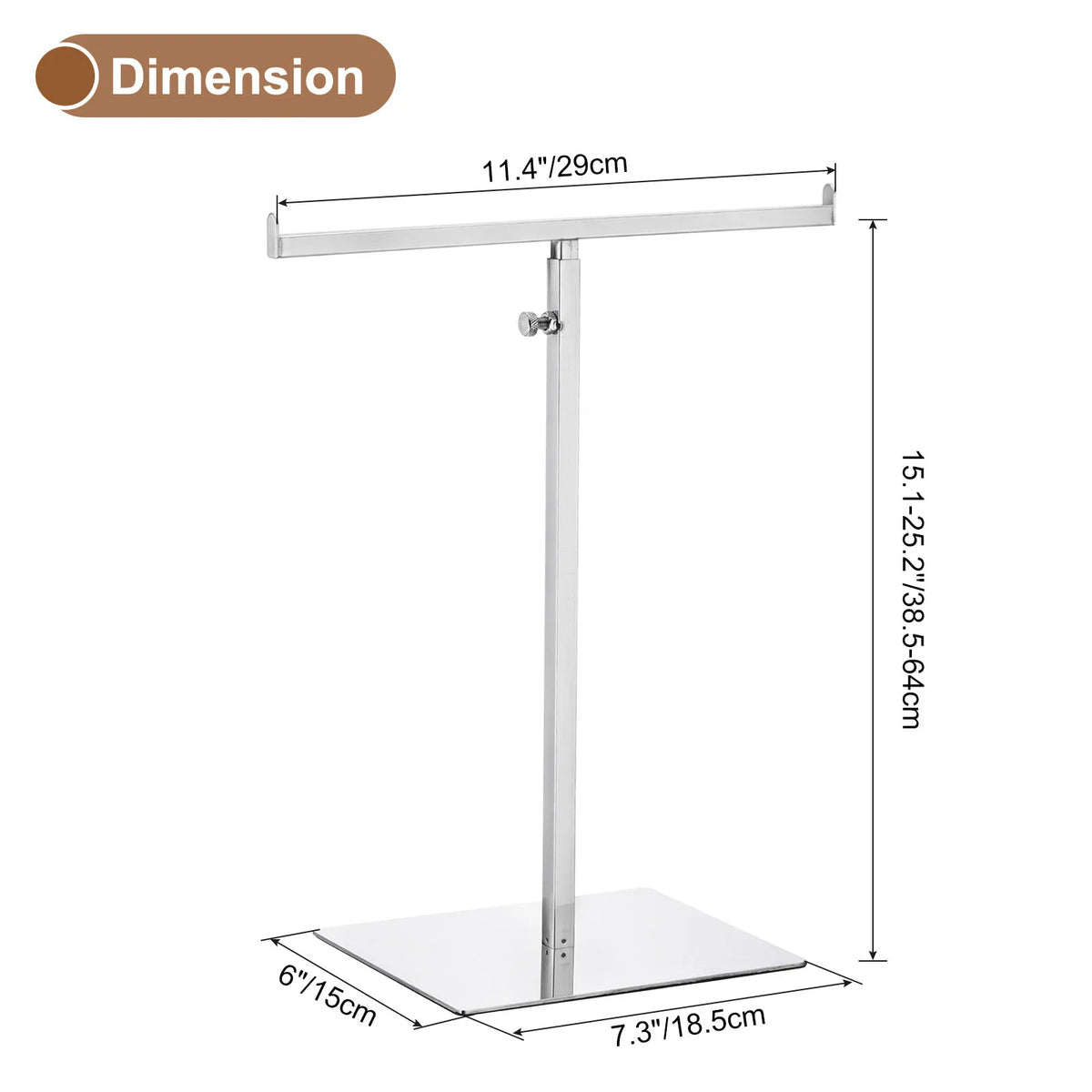 Adjustable T-Shaped Metal Purse Display Stand (White)