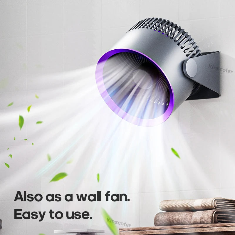 Kitchen Fan Wall Mount, 4000mAh Battery (Grey)