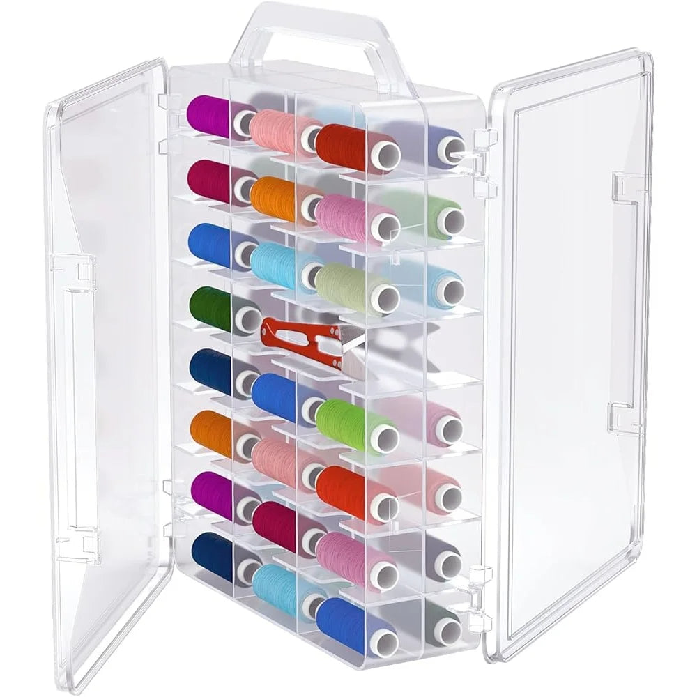 Double Sided Sewing Embroidery Thread Storage 46 Compartments