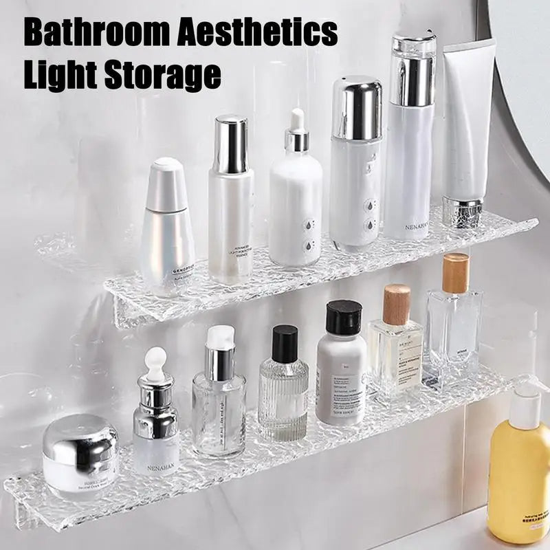 Acrylic Floating Shelf No-Drill 20CM for Bathroom Storage