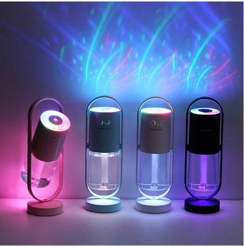 Portable Mini Mist Maker USB Air Humidifier with Star Projector Night Light (Dark Blue)