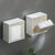 Wall Mounted Cotton Pad Storage Box with Cover Dustproof Bathroom Organizer (White)