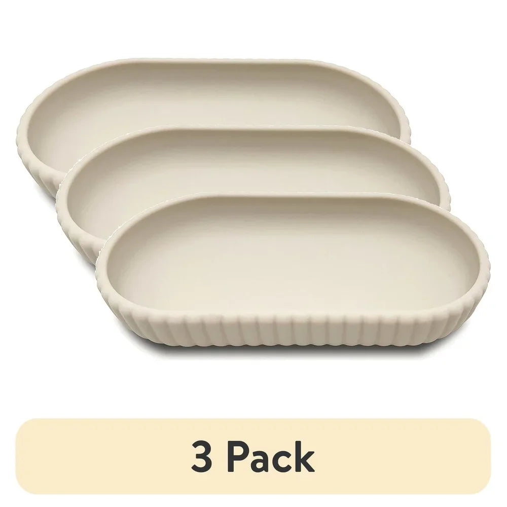 Rubberized Plastic Accessory Tray 3PCS Storage Organizer for Bathroom