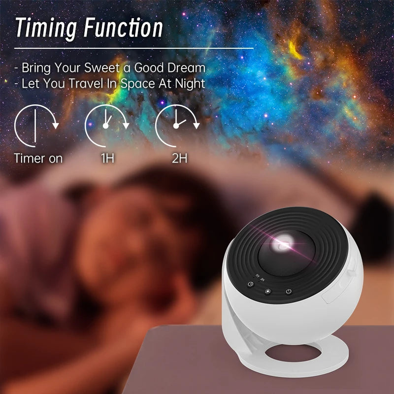 Galaxy Projector Night Light 360° Rotation Starry Sky Lamp USB Plug Projector for Kids, Bedroom, Wedding (12 in 1, White)