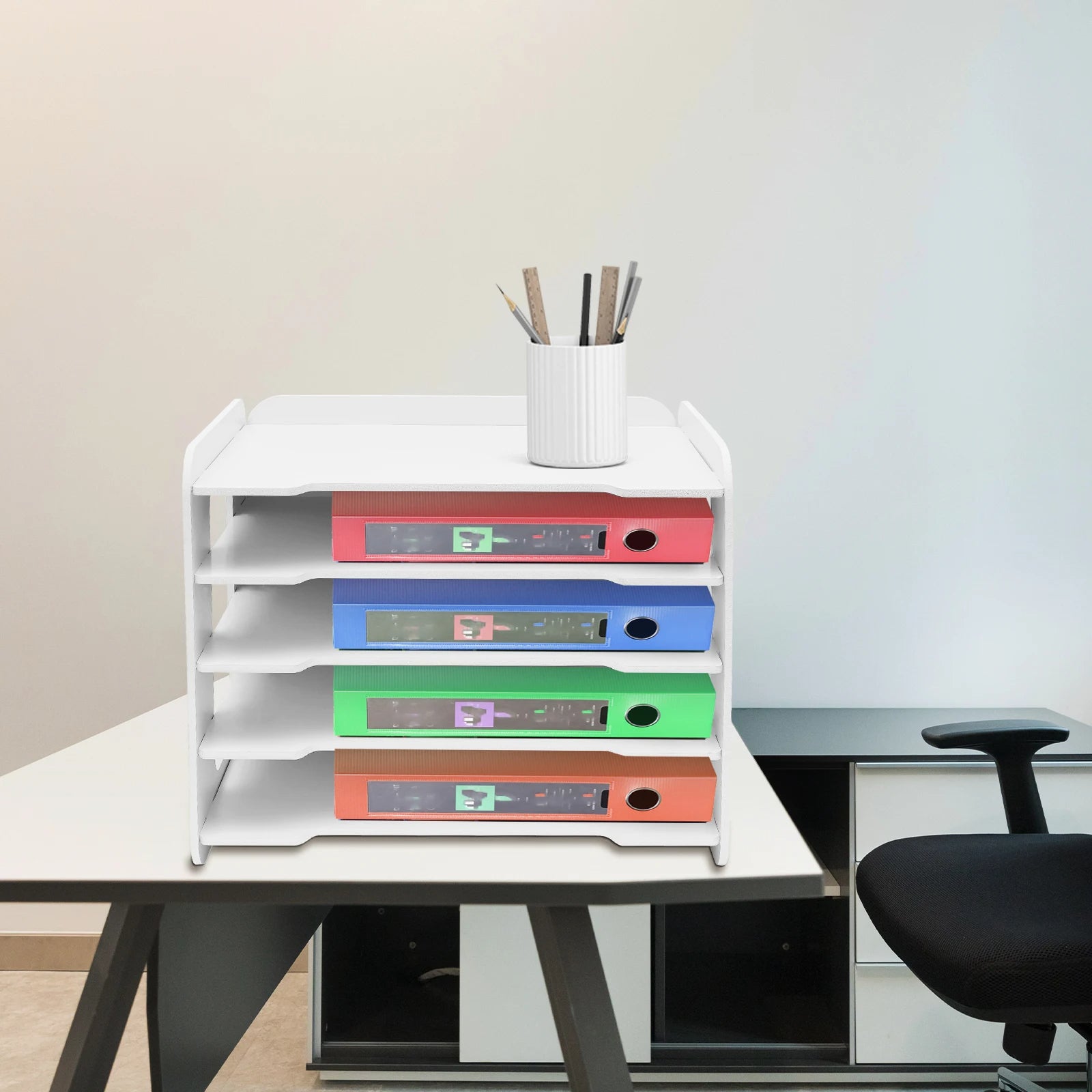 Desktop Document Organizer Data 5-Tier Storage Rack for Office Home