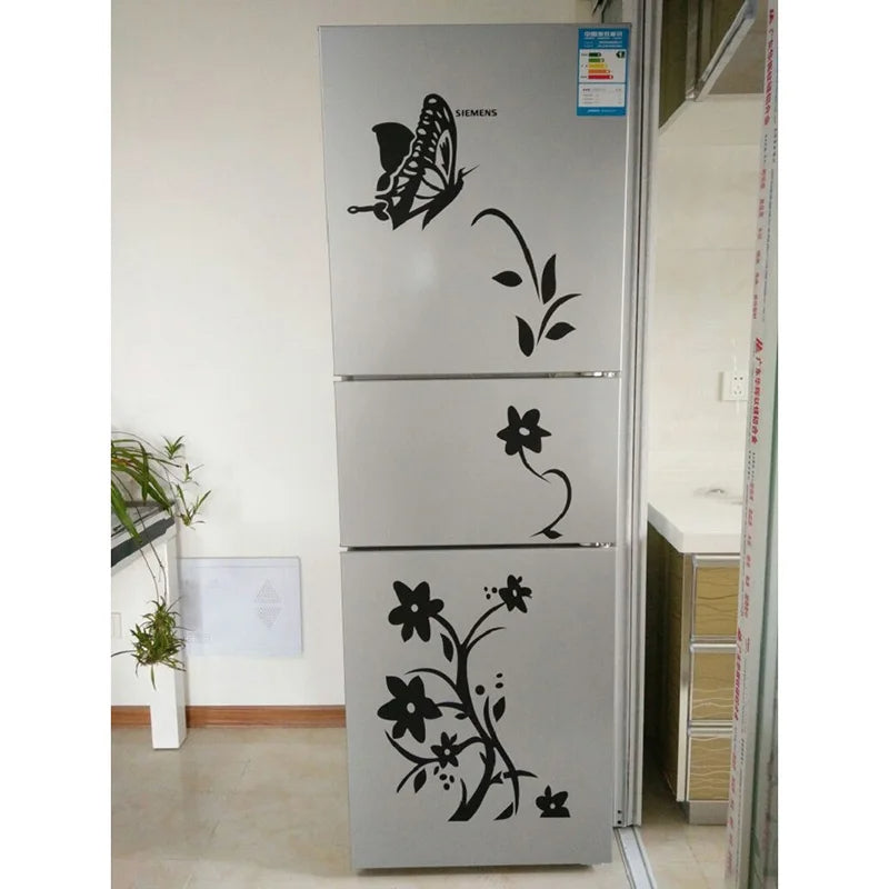 Butterfly Wall Stickers for Refrigerator Home Decoration (Black)