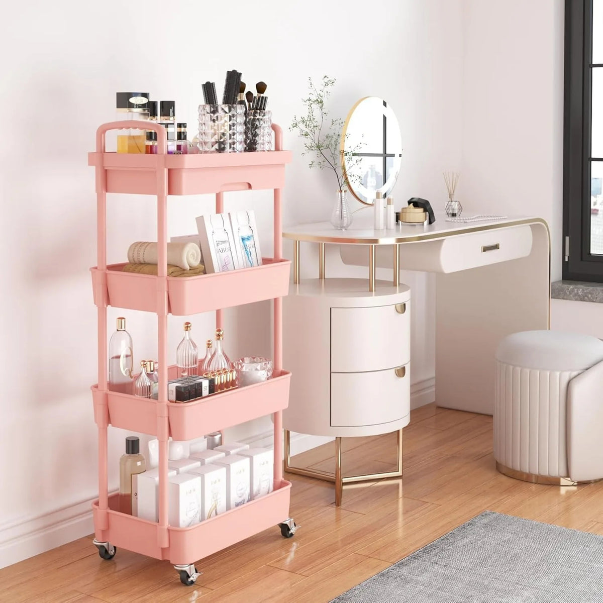 Multifunctional Storage Organizer 4-Tier with Wheels
