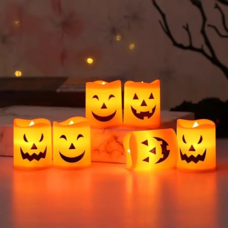 Halloween LED Flameless Candles 6PCS Flickering Indoor Party Decorations
