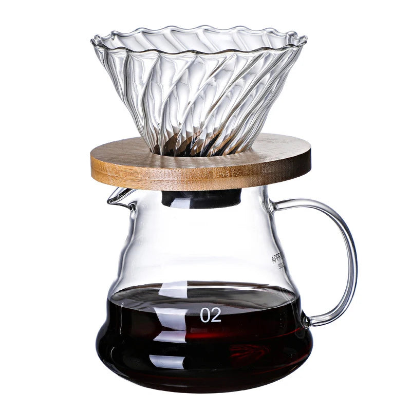 Glass Coffee Pot with Filter Drip Brewing Hot Brewer Coffee Pot (1 Piece)