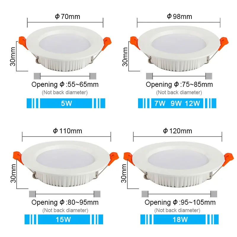 10 Pack 12W LED Downlights Recessed Spotlights 4000K, Natural White (12W 220V)