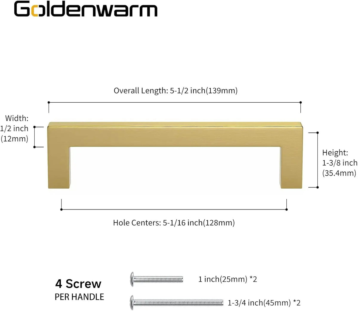 Modern Gold Kitchen Cabinet Hardware 5 Inch Brass Drawer Pulls (25 Pack)