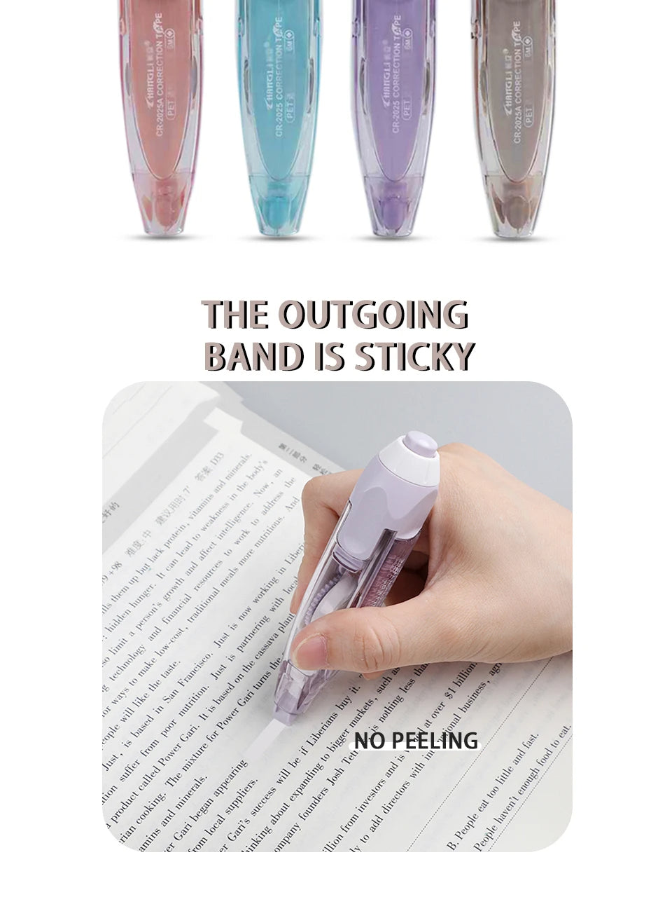 Refillable Correction Tape Set (4 Dispensers, 10 Refills)