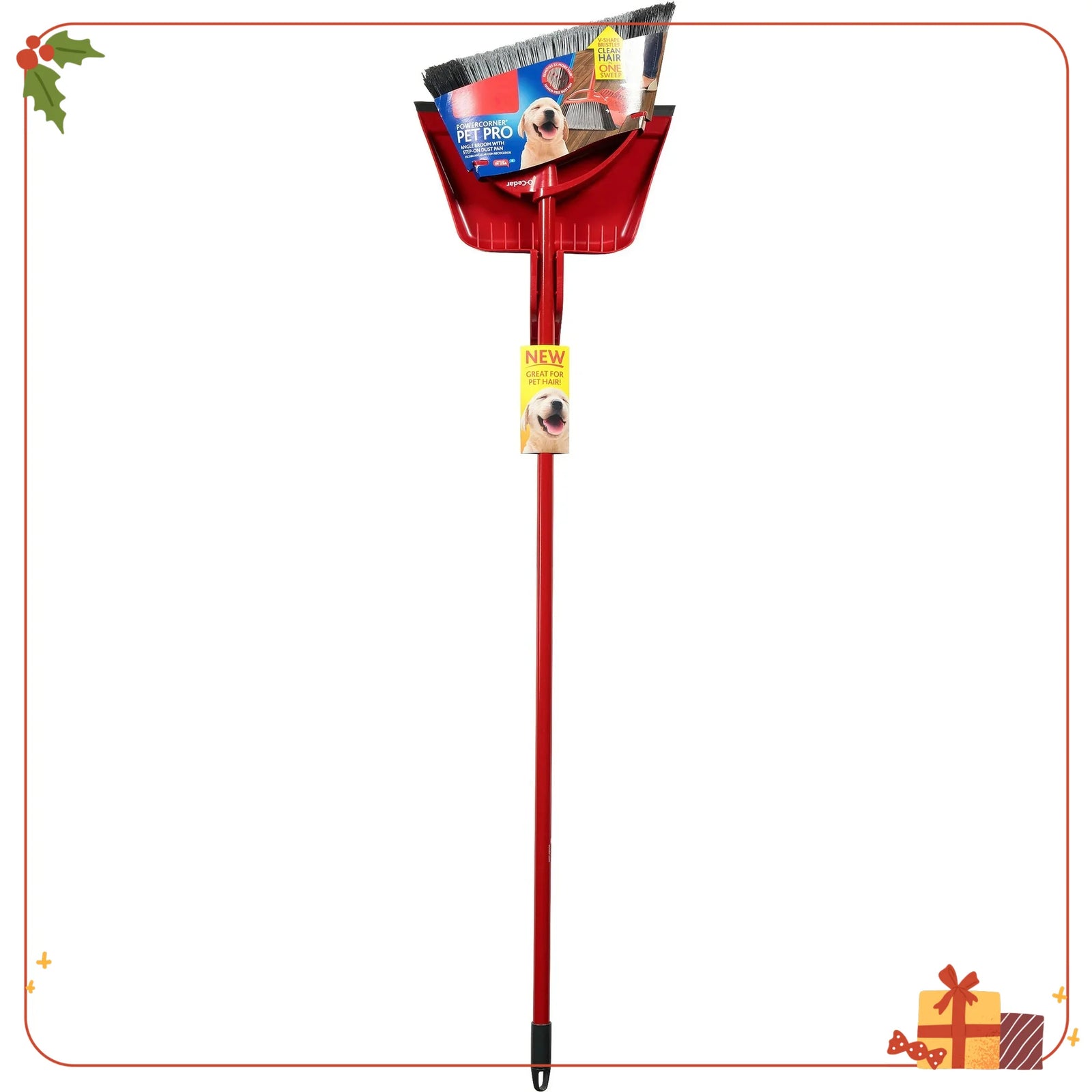 Durable Corner Broom for Hard Floors Lightweight Angled Design