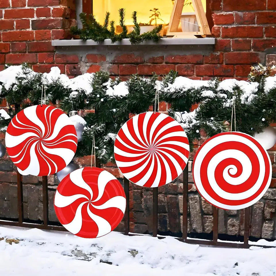 6 Pcs Large Christmas Candy Hanging Decor