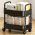 Mobile Bookshelf Storage Rack with 20lbs Capacity for Kitchen and Bathroom (Black)