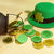 100pcs Lucky Shamrock Clover Plastic Pirate Coins for St. Patrick's Day Party Favors