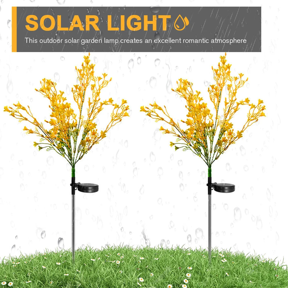 Waterproof Solar Flower Lights Outdoor Rape Solar Flowers Lamp for Garden