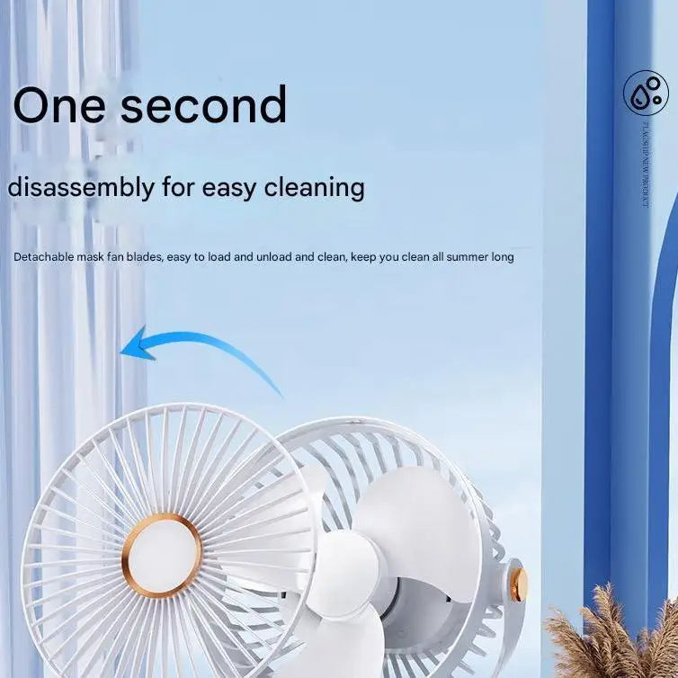 Rechargeable USB Desk Fan with Clip