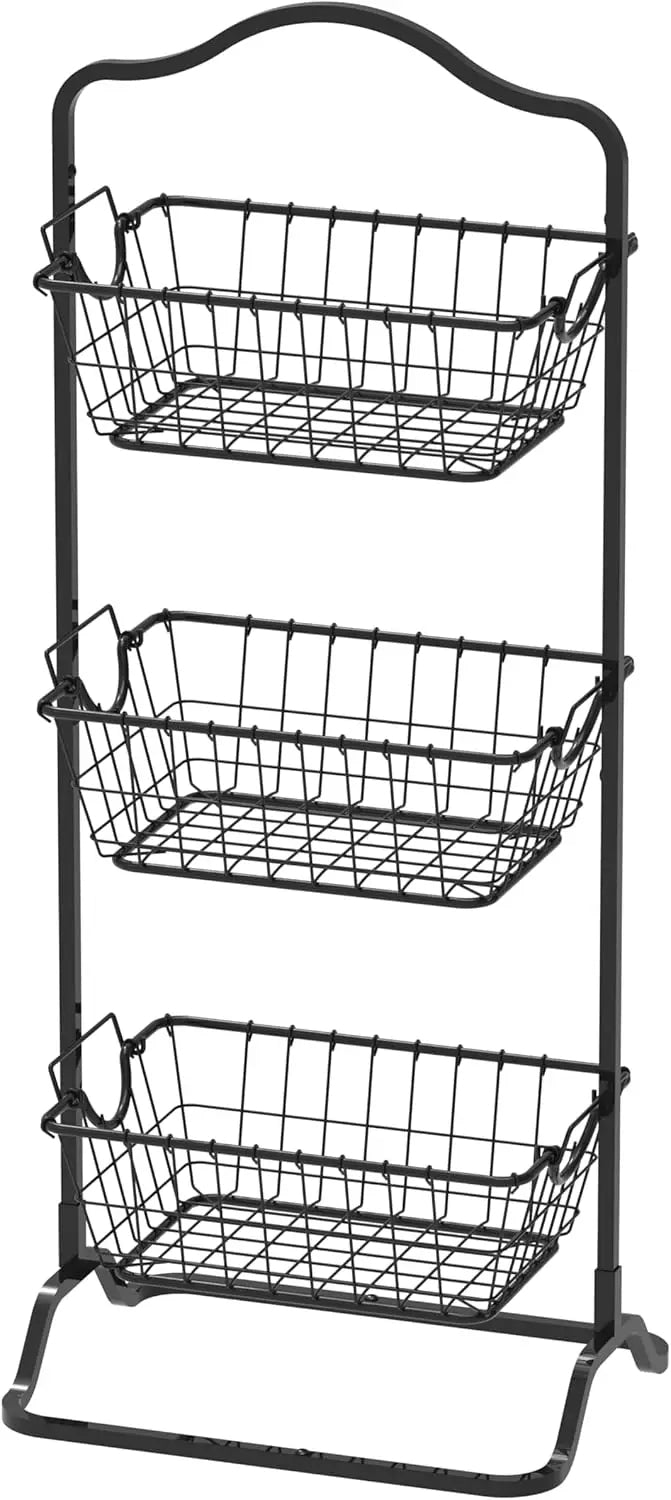 Multipurpose Wire Basket Stand Kitchen Storage for Fruits, Veggies