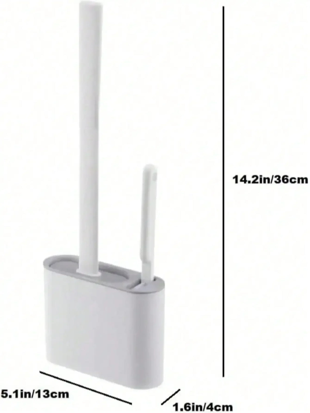 3-Piece Silicone Toilet Brush Set Wall-Mounted Holder