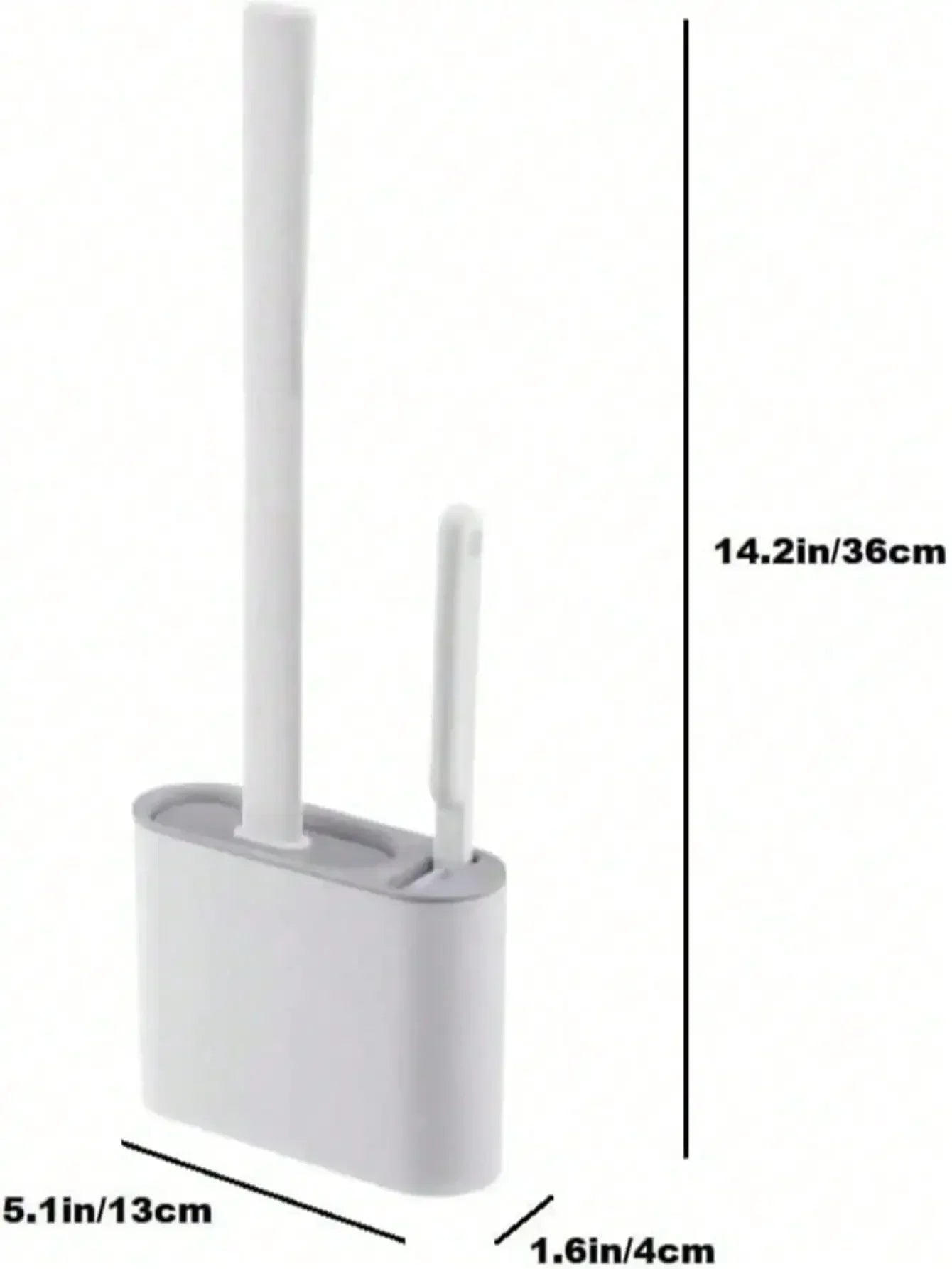 3-Piece Silicone Toilet Brush Set Wall-Mounted Holder