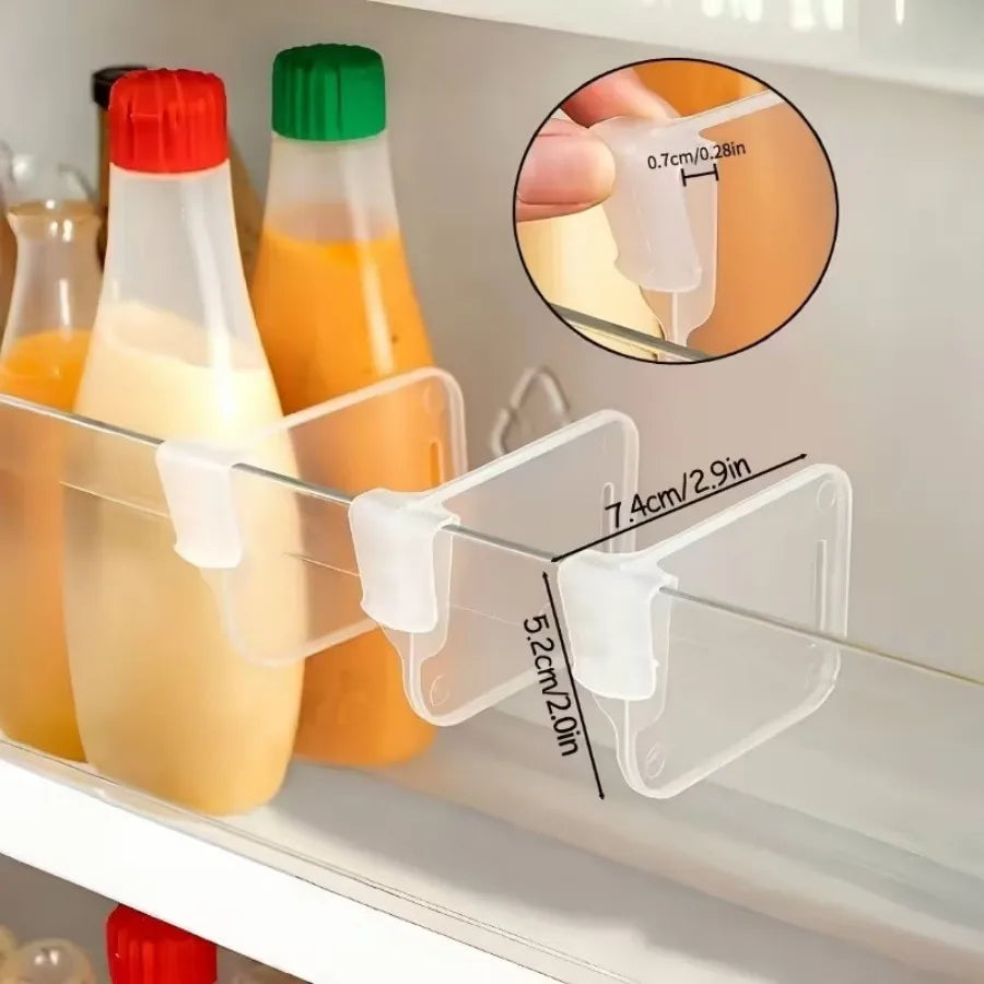 5-Pack Refrigerator Shelf Dividers Snap-On Adjustable Fridge Organizer