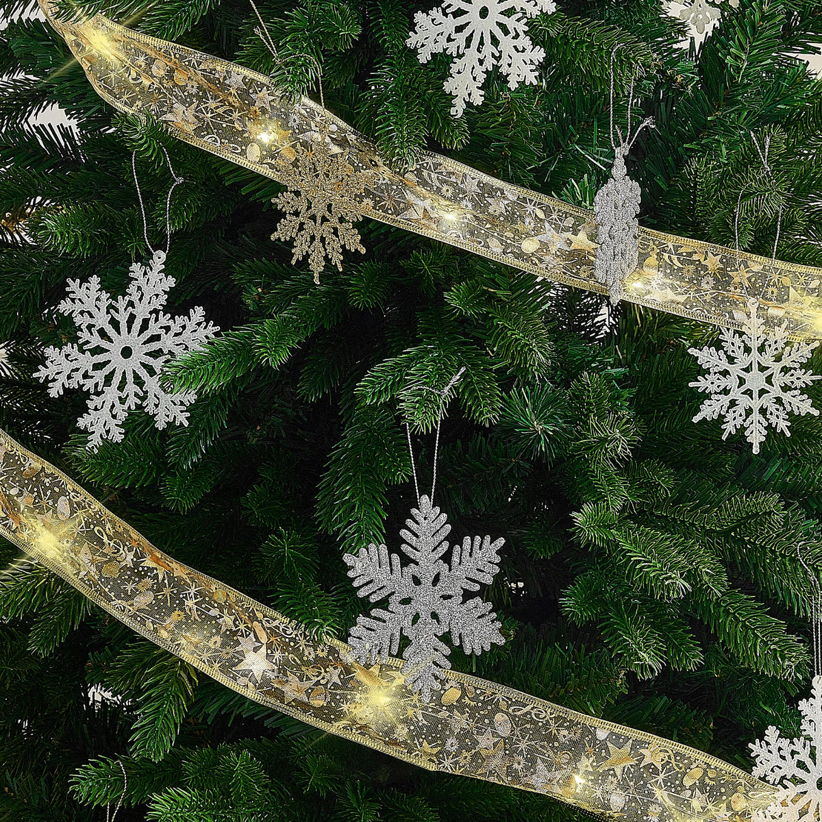 Christmas Tree Decoration Ribbon 100 LED String Lights 40ft