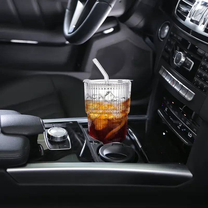 Reusable Iced Coffee Cups 12oz with Lid Straw Set of 6