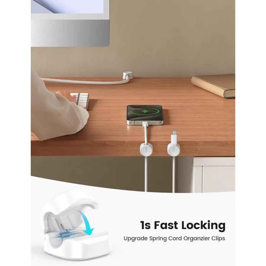 Round Spring Cable Management Clips 8-Pack